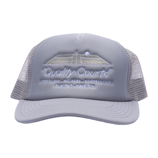 Quality Courts Trucker Hat - Grey/White